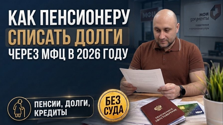 Как пенсионеру списать долги через МФЦ в 2026 году